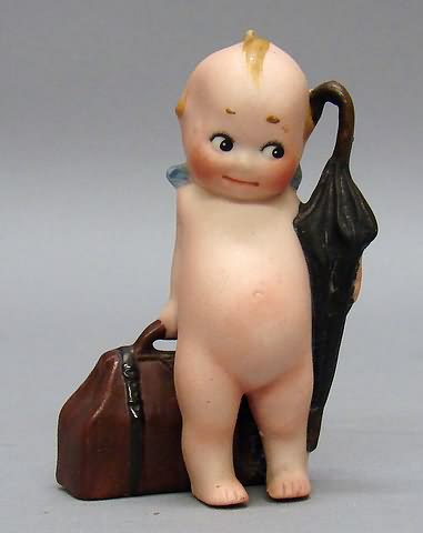 Appraisal: All bisque Kewpie Traveler Doll is marked O'Neill on bottom