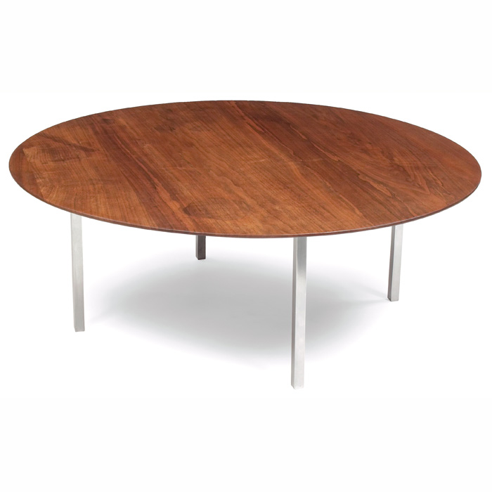 Appraisal: Florence Knoll coffee table by Knoll Associates round walnut top