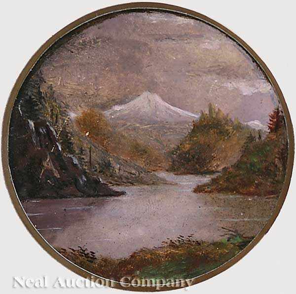 Appraisal: American School th c Mountain's View oil on board unsigned