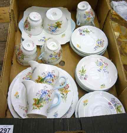 Appraisal: A collection of Shelley Wild Flowers Dinner and Tea Set