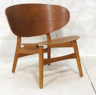 Appraisal: FRITZ HANSEN Shell Lounge Chair HANS J WEGNER L FRITZ