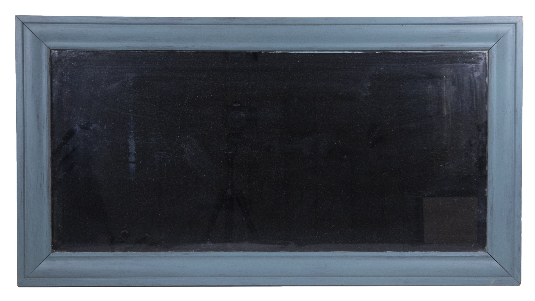 Appraisal: BLUE PAINTED MIRROR Rectangular Beveled Mirror in blue painted frame