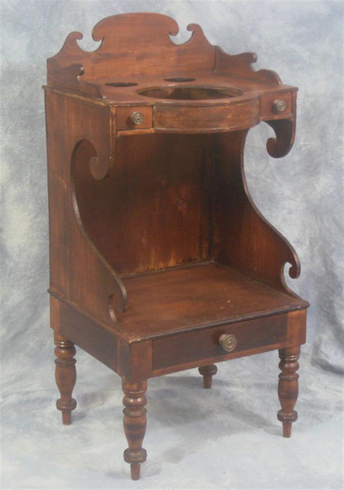 Appraisal: Open Sheraton washstand with bowl cut out w high Estimate