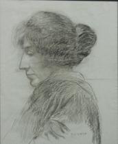 Appraisal: Gustavson American th Century Untitled portrait of a woman Graphite