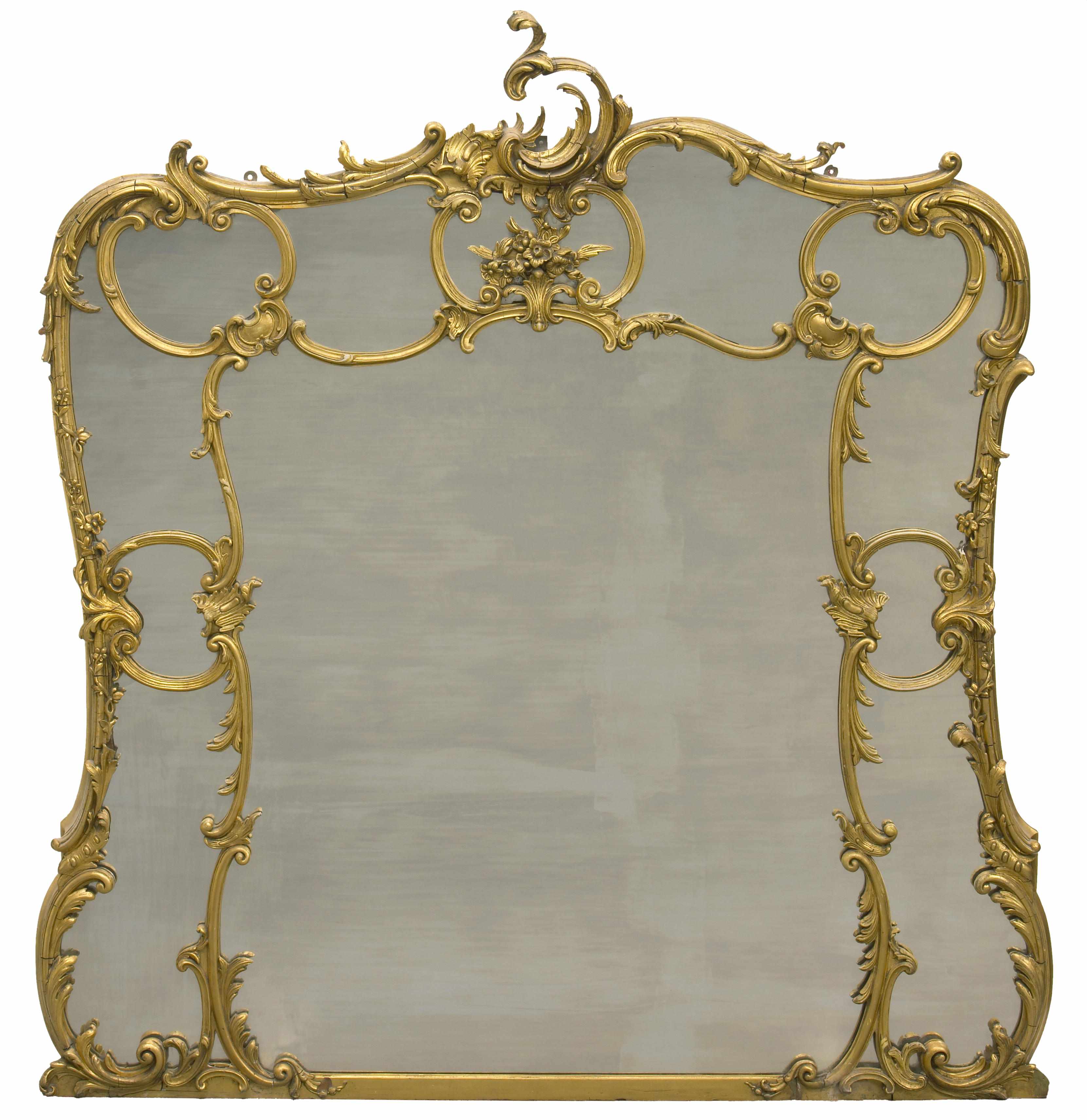 Appraisal: A Continental Rococo style giltwood mirror late th centuryheight in