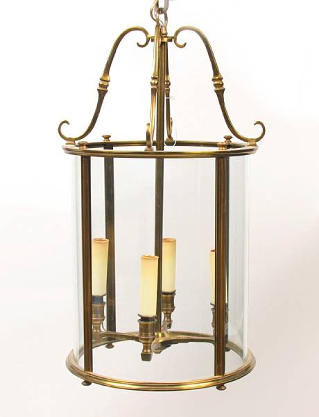 Appraisal: A group of two brass hall lanterns height of largest