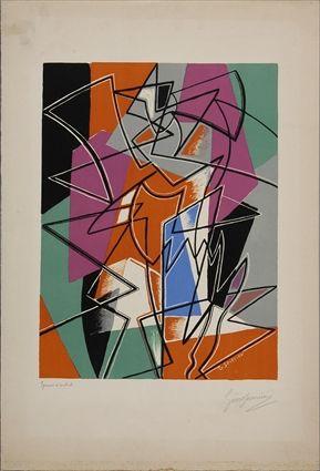 Appraisal: GINO SEVERINI - PAS DE DEUX Lithograph in color x