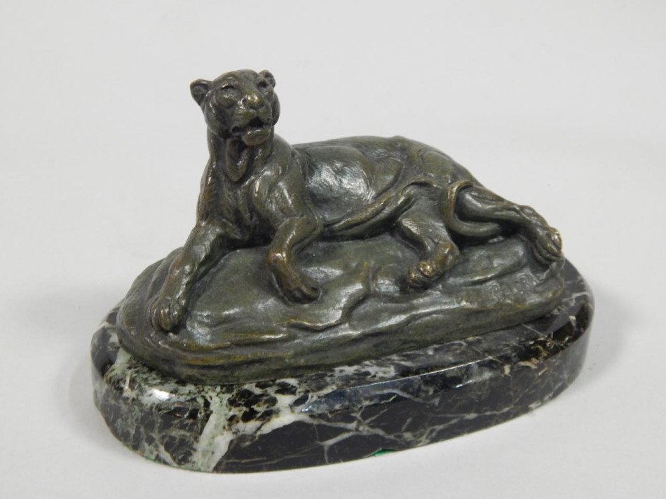 Appraisal: After Paul Edouard Delabrierre - Recumbent figure of a lioness