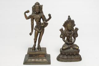 Appraisal: Southeast Asian Bronze Hindu Deities Figures Southeast Asian bronze deity