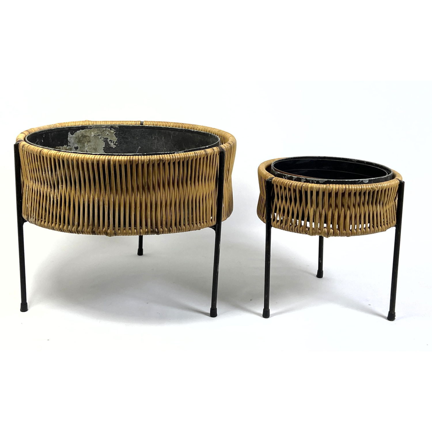 Appraisal: pc of Arthur Umanoff Planters Rattan and Iron Dimensions H