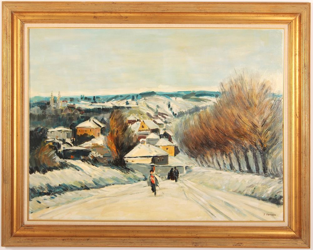 Appraisal: J DeKobra Winter in France O C J DeKobra th