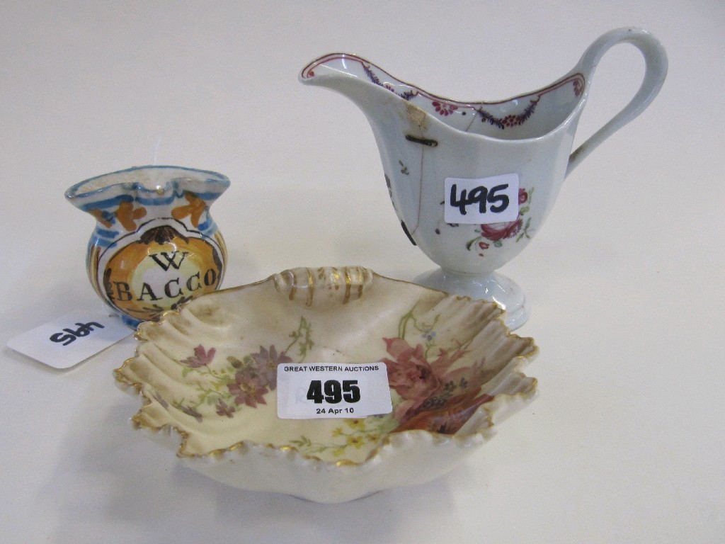 Appraisal: Lot comprising a Royal Worcester dish Newhall style jug def