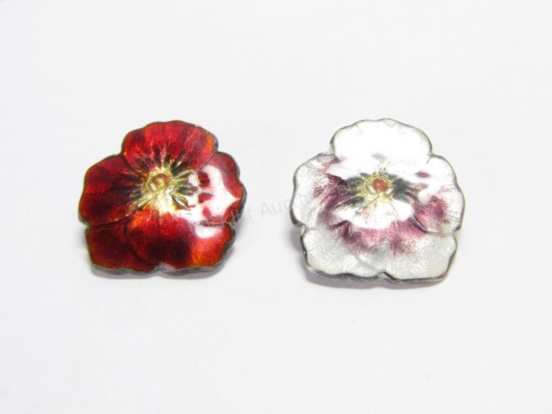 Appraisal: Two vintage sterling silver pansy brooches both approximately dwt