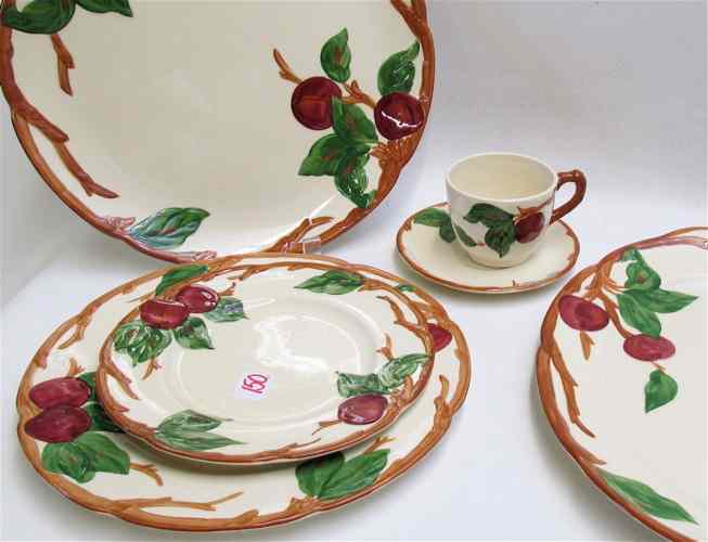 Appraisal: PIECE FRANCISCAN DINNERWARE SET AND STEMWARE in the ''Apple Blossom''