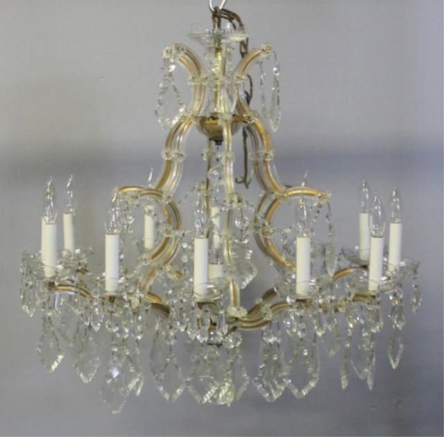 Appraisal: Vintage Crystal Skeleton Form Chandelier From a Scarsdale NY estate