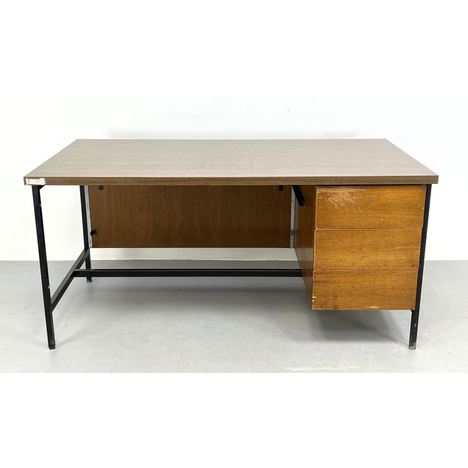 Appraisal: Florence Knoll Walnut Desk Marked on Bottom Formica top Dimensions