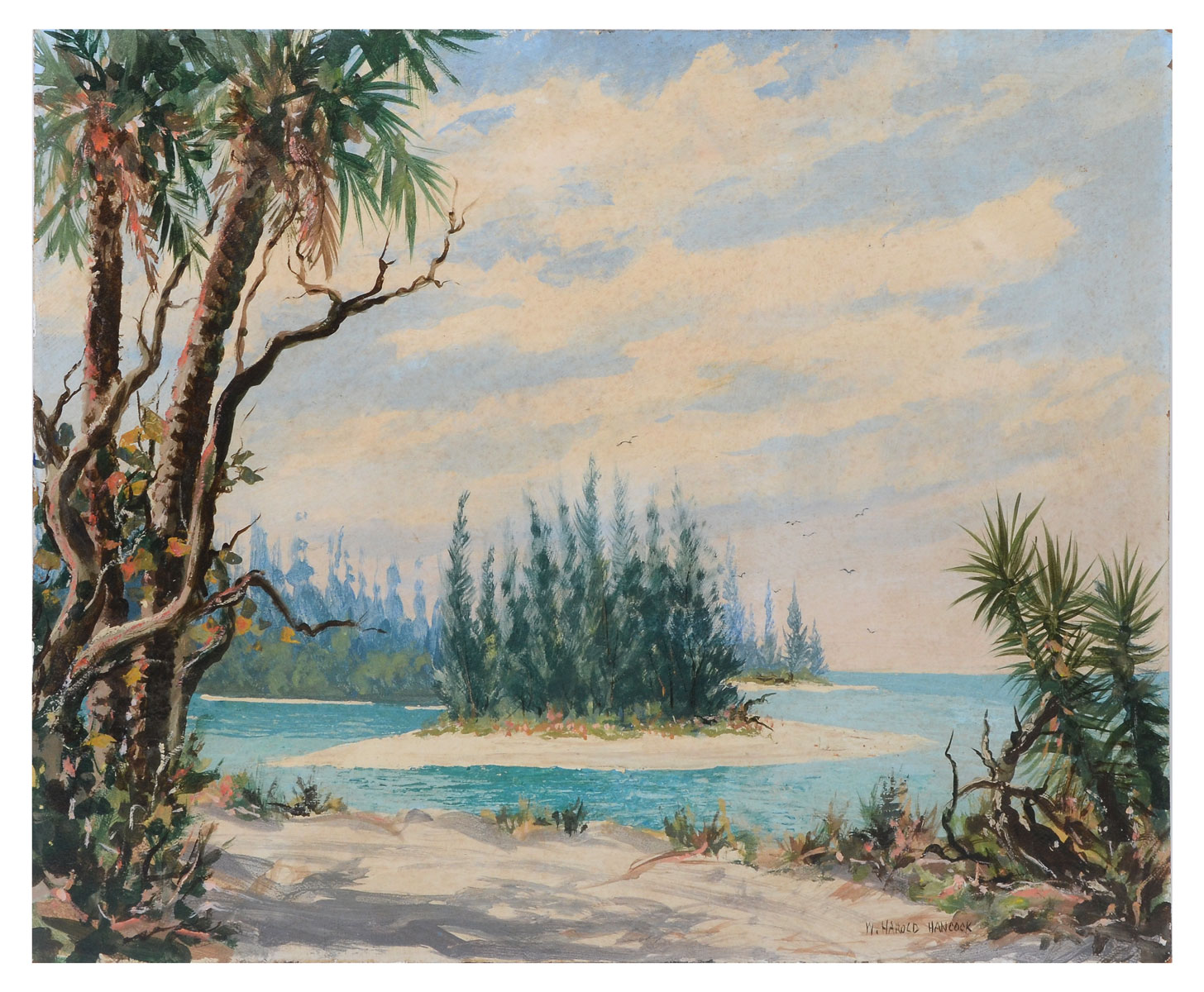 Appraisal: HANCOCK Harold American - Captiva Florida Painting with Coastal Island