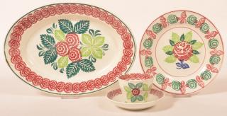 Appraisal: Three Pieces of Stick Spatter Ironstone China All with red