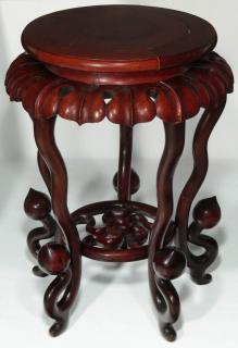 Appraisal: AN UNUSUAL EARLY TH C CHINESE HARDWOOD STAND TABLE With