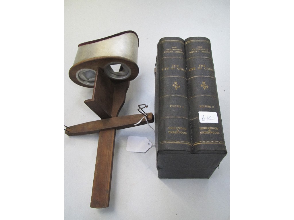 Appraisal: Stereoscope with quantity of slides in a book box