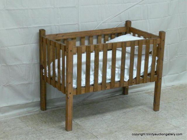 Appraisal: Knotty Pine Baby Doll Furniture - Bed - Solid hand