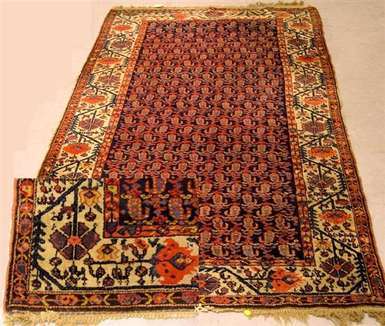 Appraisal: Northwest Persian carpet polychrome meandering floral and vine motif boarders