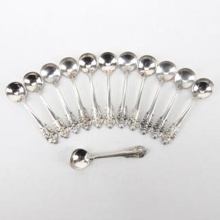 Appraisal: Set of Twelve Wallace Grand Baroque Sterling Silver Salt Spoons