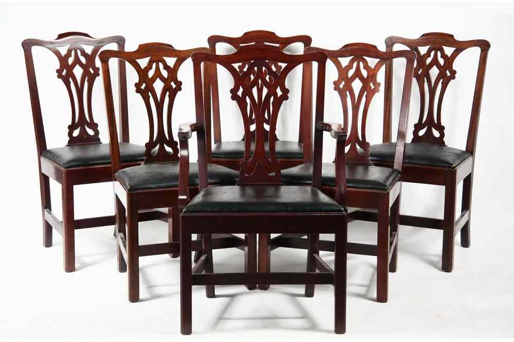 Appraisal: DINING CHAIRS - Set of six solid mahogany Paine Furniture