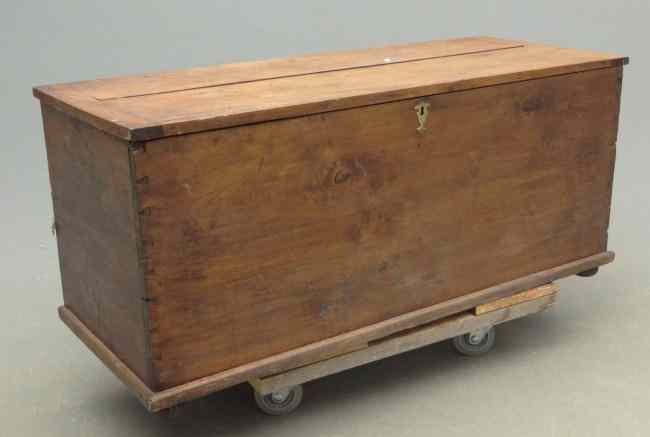 Appraisal: Early th c dovetailed blanket box '' W '' D