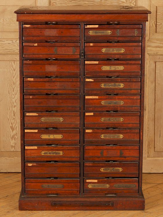 Appraisal: LATE TH C AMERICAN WALNUT FILE CABINET A late nineteenth