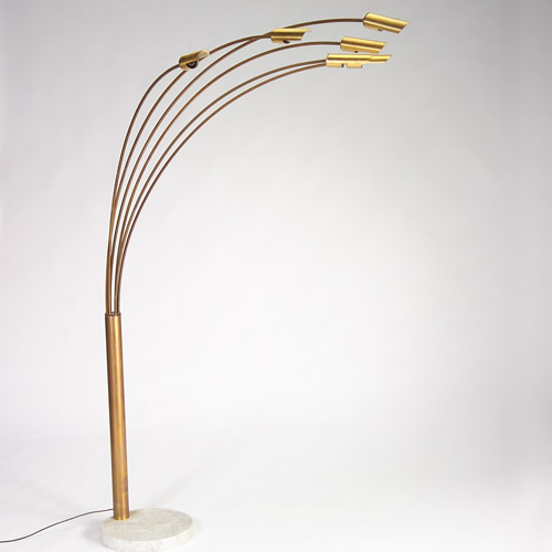 Appraisal: ITALIAN Spray floor lamp in brass with six overhanging arms