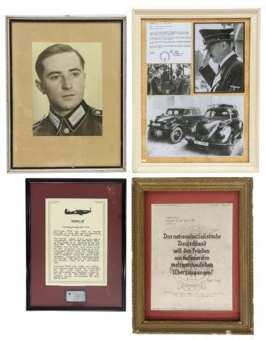 Appraisal: lot of WWII framed British and German items Framed prints