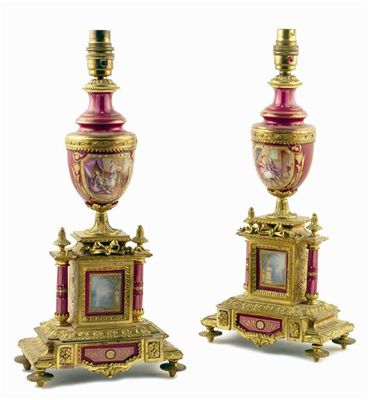 Appraisal: A pair of late th century French porcelain and ormolu