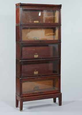 Appraisal: Stacking Wood and Glass Barrister Bookcase Five sections with hinged