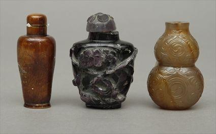 Appraisal: Three Chinese Snuff Bottles in to in