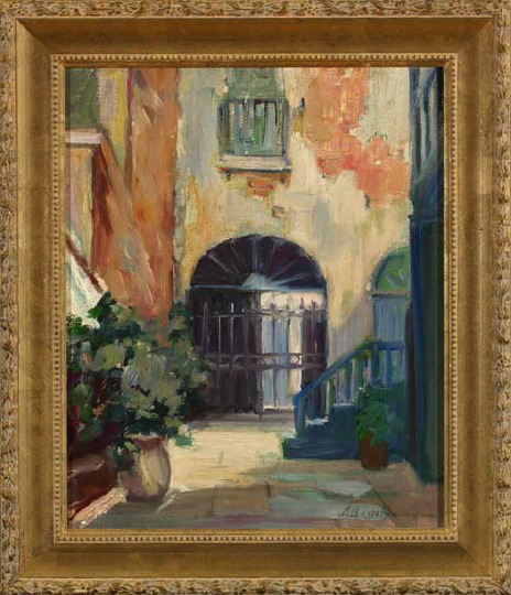 Appraisal: Alberta Kinsey American Louisiana - French Quarter Courtyard oil on