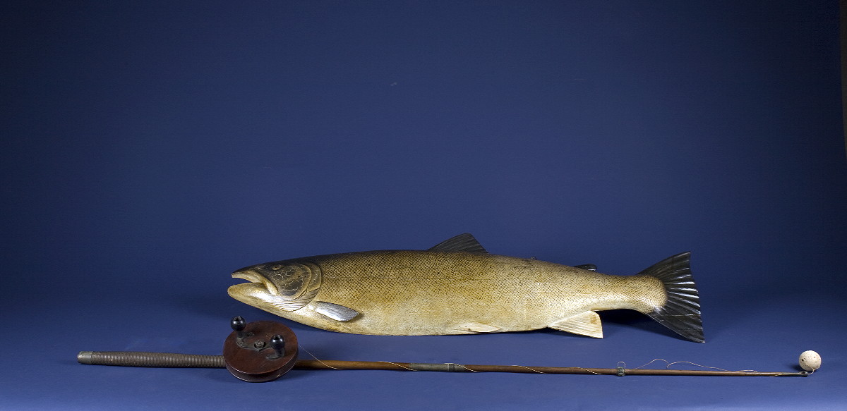 Appraisal: CARVED AND PAINTED WOODEN FIGURE OF A MACKERAL Painted in