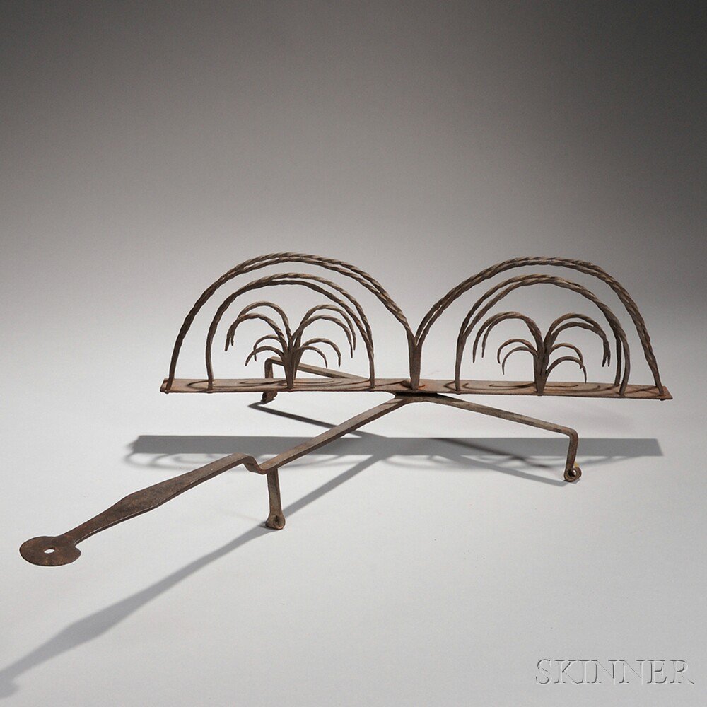 Appraisal: Wrought Iron Rotary Toaster America late th early th century