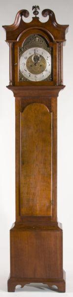 Appraisal: American Cherry Tall Case Clock th century with poplar seat