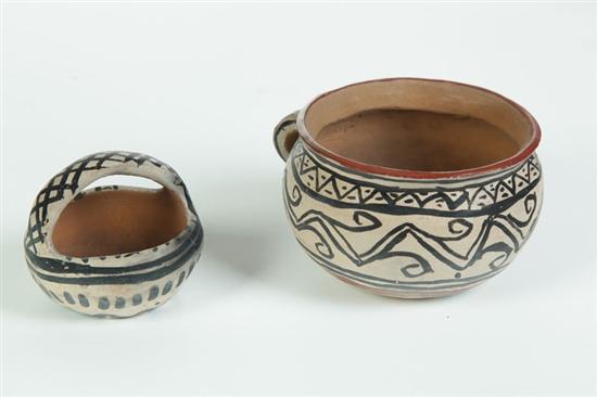 Appraisal: TWO INDIAN VESSELS Southwest late th-early th century earthenware Includes