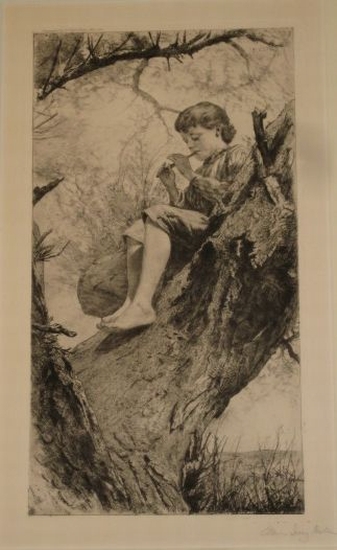 Appraisal: ELLEN DAY HALE Willow Whistle Etching x mm x inches