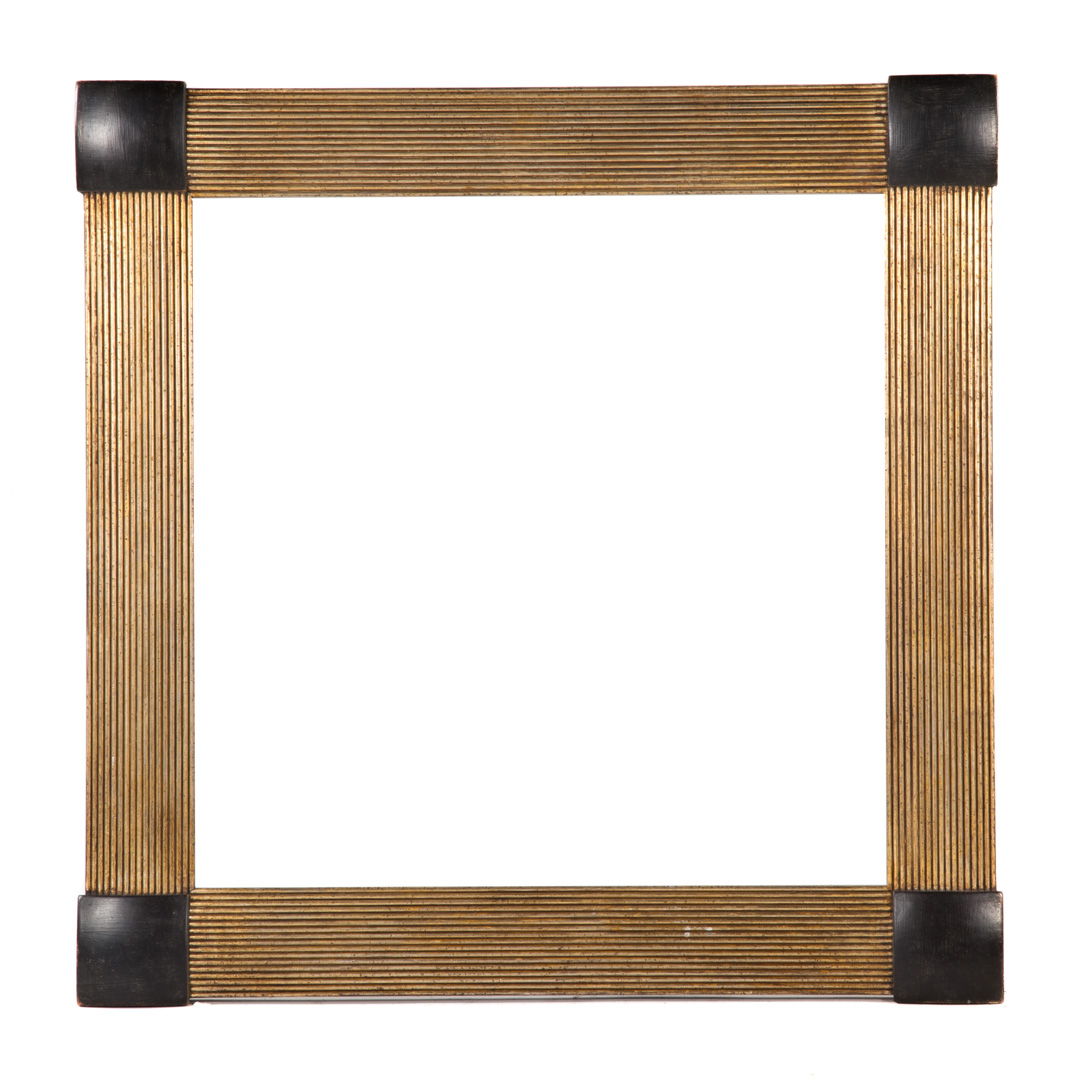 Appraisal: Italian giltwood frame th century reeded decoration black painted corners