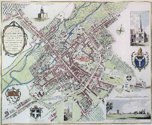 Appraisal: Two coloured engravings - ''A Plan of the City of