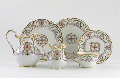 Appraisal: A French porcelain part tea service delicately painted with floral