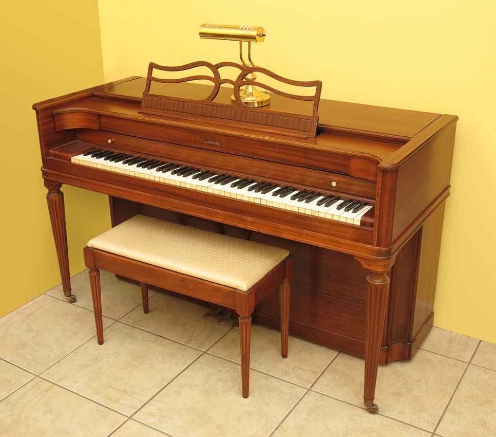 Appraisal: BALDWIN ACROSONIC PIANO WITH BENCH CANTILEVER LAMP A popular spinet