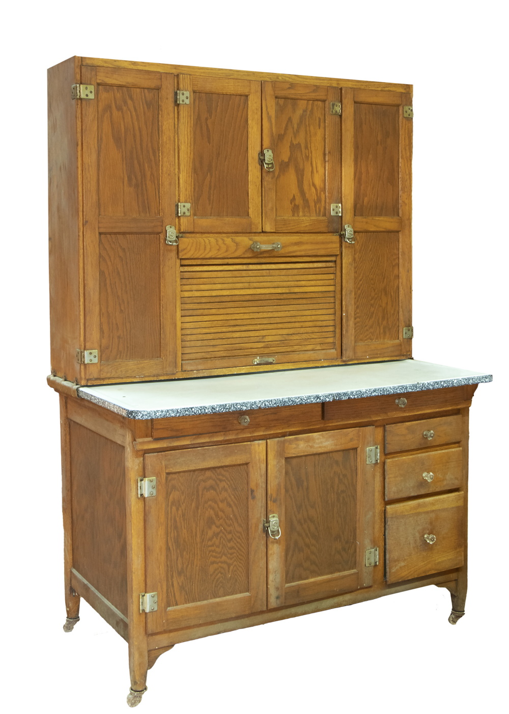 Appraisal: MASTERCRAFT HOOSIER CABINET An oak hoosier cabinet manufactured by Mastercraft