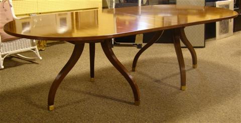 Appraisal: HENREDON RALPH LAUREN COLLECTION TWO PEDESTAL DINING TABLE With single