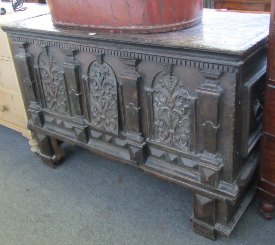 Appraisal: A th century and later adapted carved oak and pine