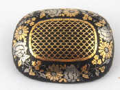 Appraisal: A Victorian gold silver and tortoiseshell pique brooch approx x