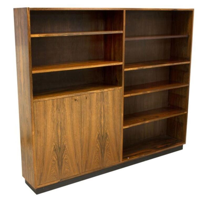 Appraisal: Danish mid-century modern rosewood bookcase c s having adjustable height